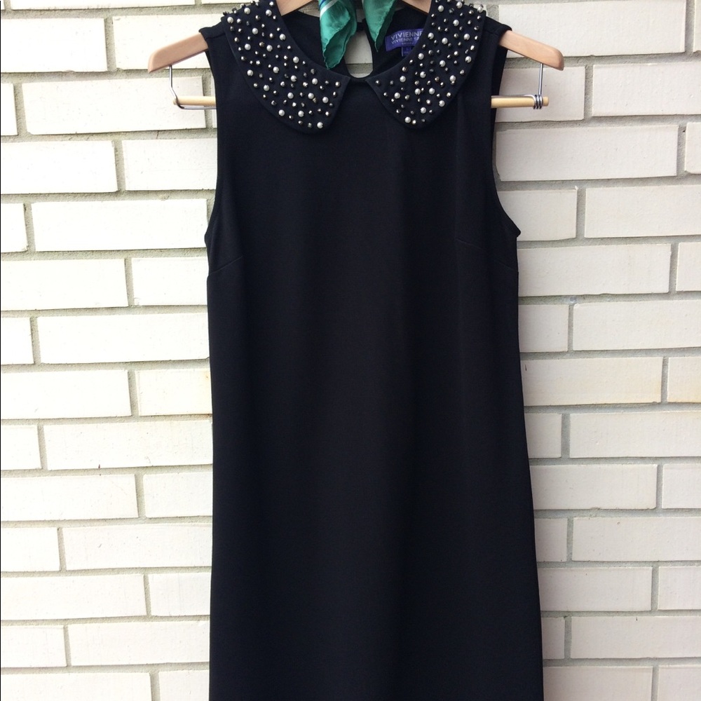 Black Dress With Embellished Collar